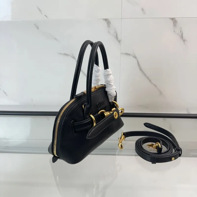 Miu Miu Black Leather Top Handle Crossbody Bag 459 - Image 3