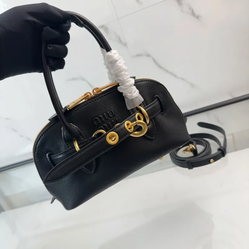 Miu Miu Black Leather Top Handle Crossbody Bag 459 - Image 5