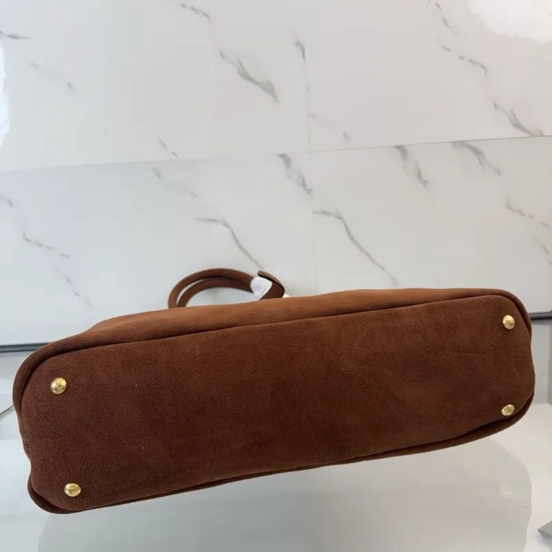 MIU MIU Brown Suede Top Handle Bag 460 - Image 7