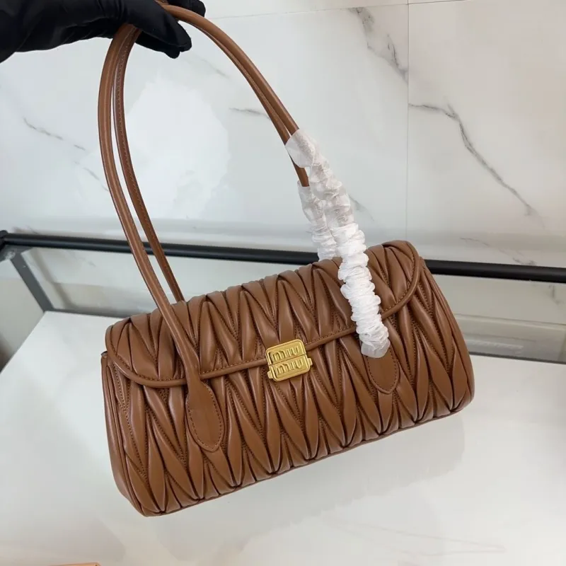 MIU MIU Brown Matelasse Top Handle Bag 466 - Image 6
