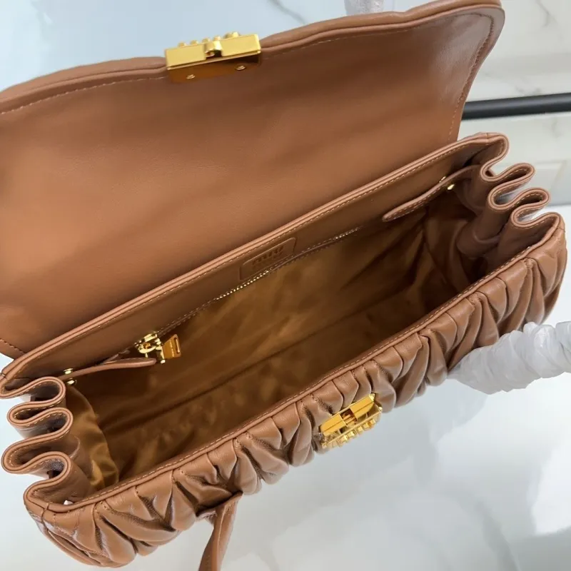 MIU MIU Brown Matelasse Top Handle Bag 466 - Image 7