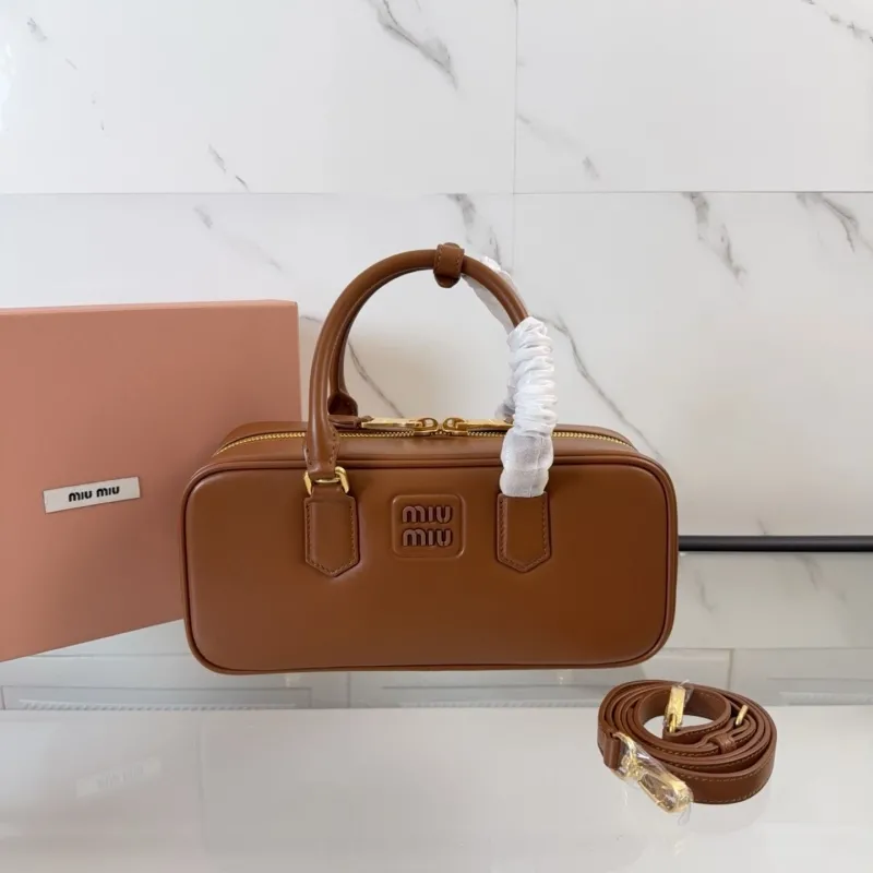 Miu Miu Brown Leather Top Handle Bag 467