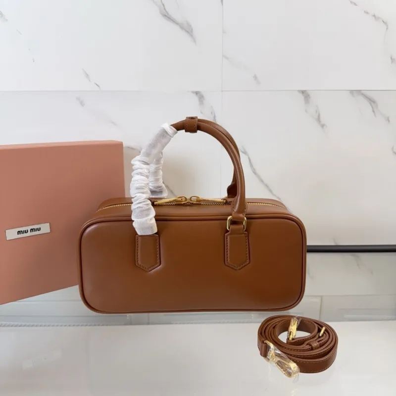 Alternative view of Miu Miu Brown Leather Top Handle Bag 467
