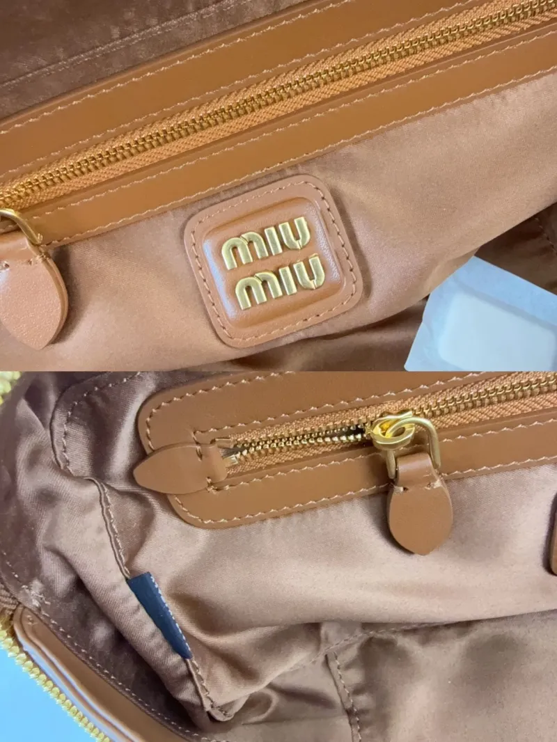Miu Miu Brown Leather Top Handle Bag 467 - Image 9