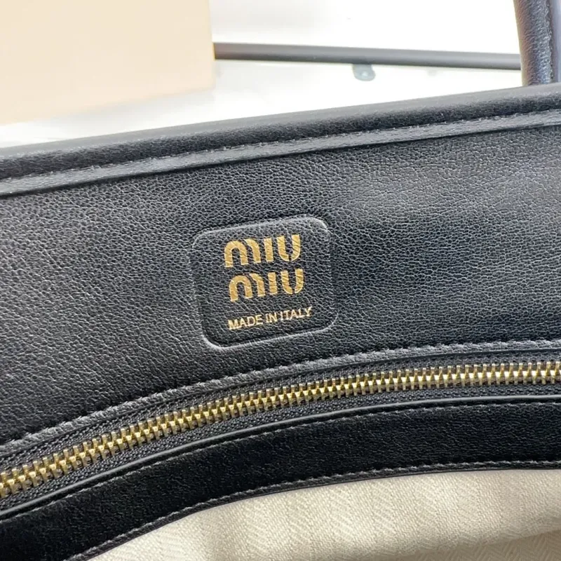 Miu Miu Black Leather Top Handle Bag 468 - Image 9