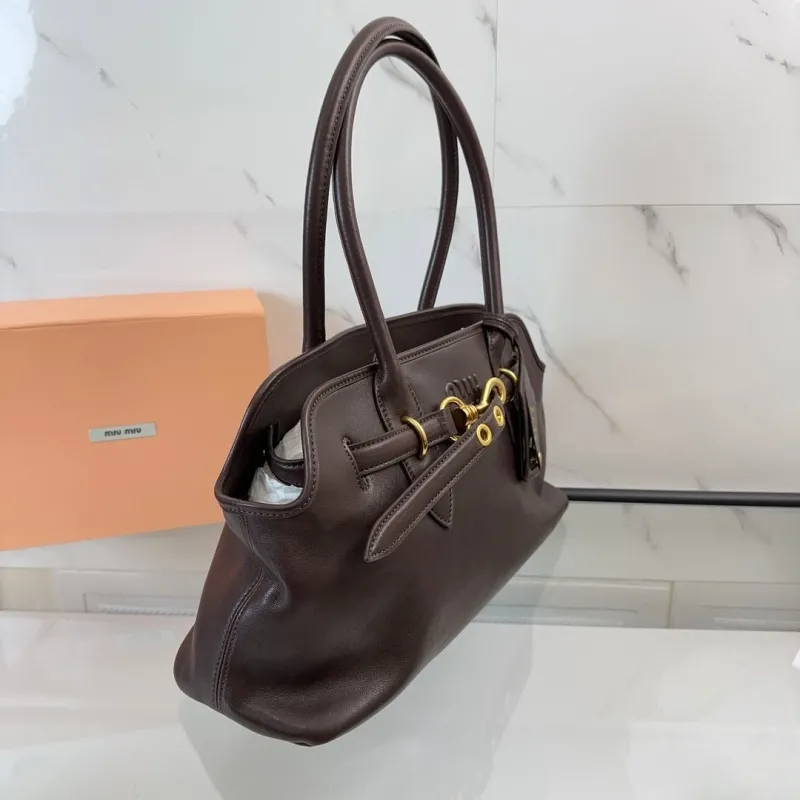 Miu Miu Dark Brown Leather Top Handle Bag Archive 2009 - Image 3