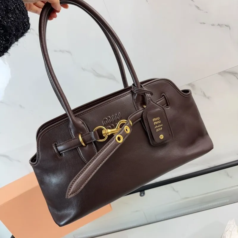 Miu Miu Dark Brown Leather Top Handle Bag Archive 2009 - Image 9