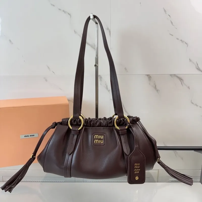 Miu Miu Dark Brown Leather Shoulder Bag 472