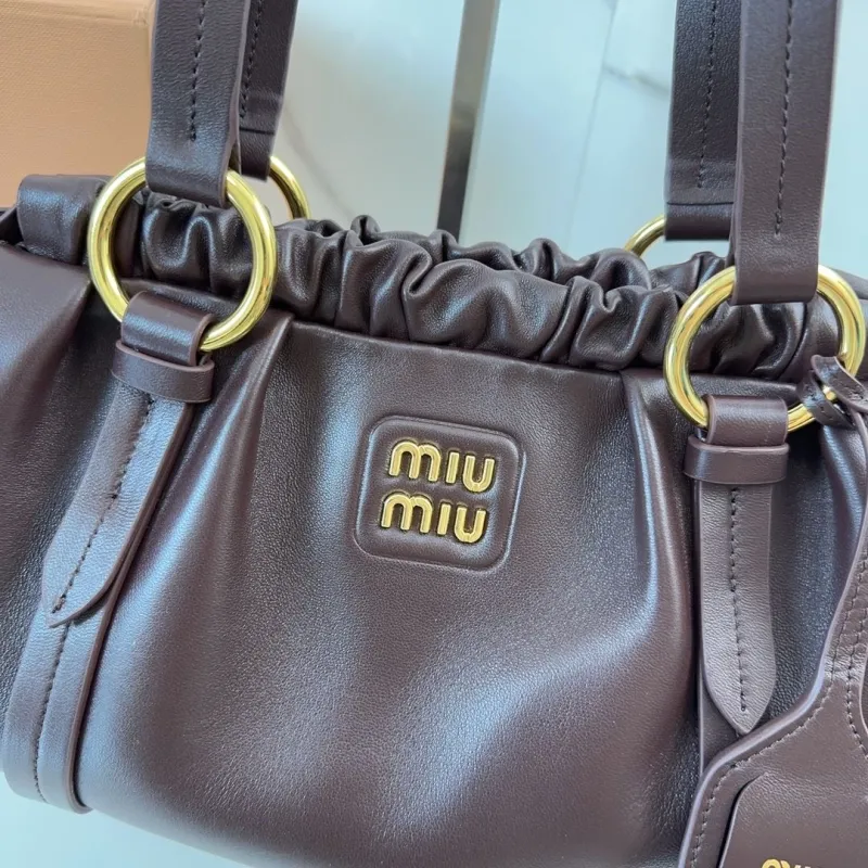 Miu Miu Dark Brown Leather Shoulder Bag 472 - Image 4