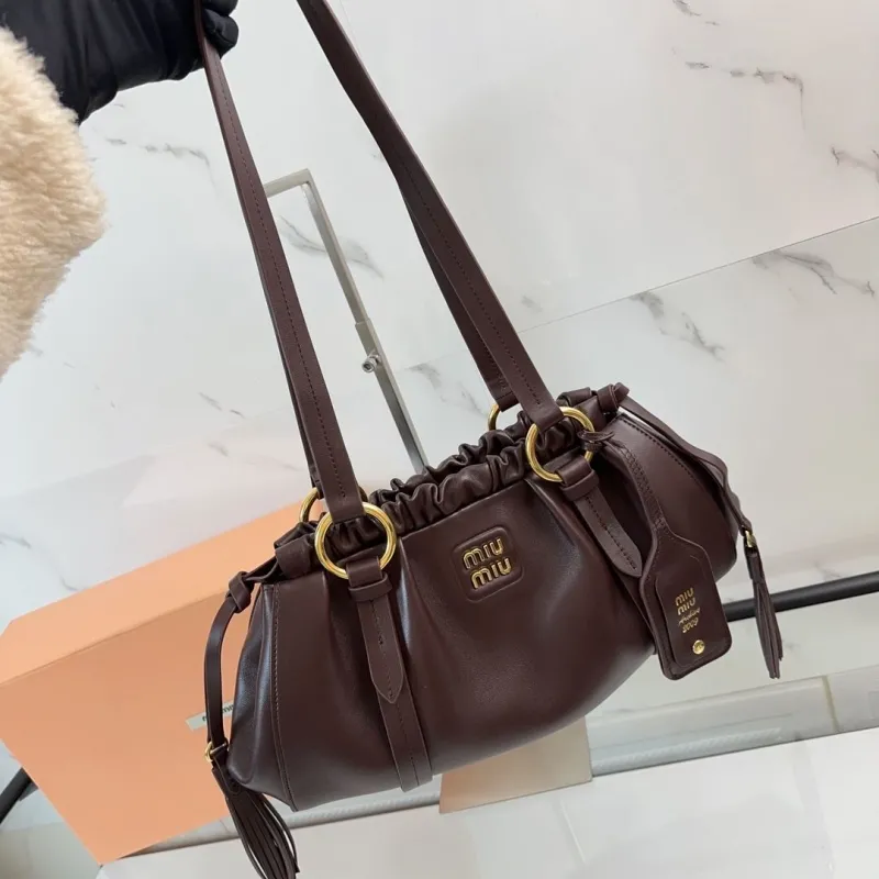 Miu Miu Dark Brown Leather Shoulder Bag 472 - Image 6