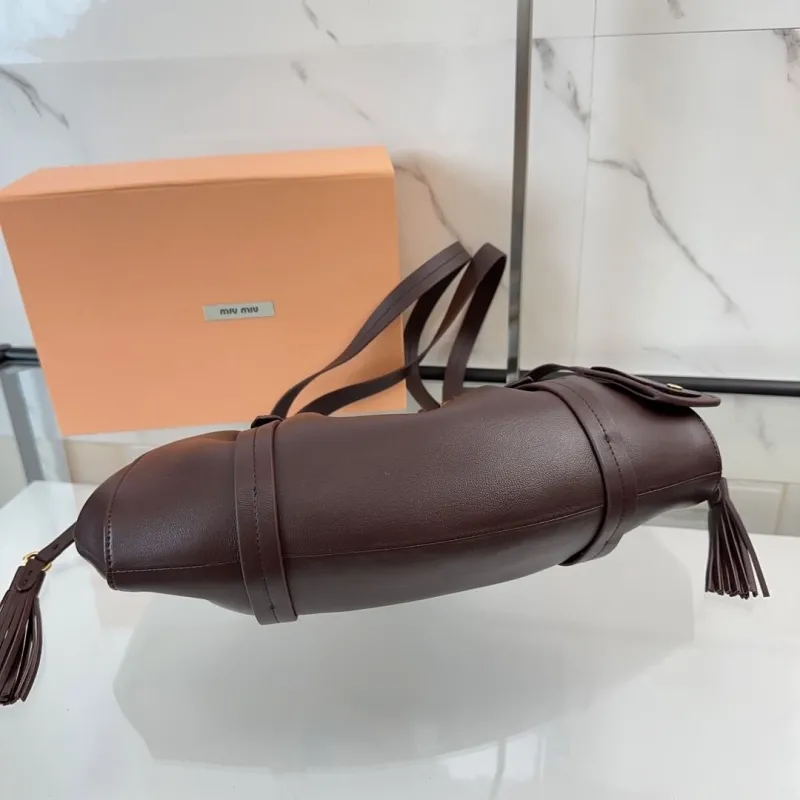 Miu Miu Dark Brown Leather Shoulder Bag 472 - Image 7
