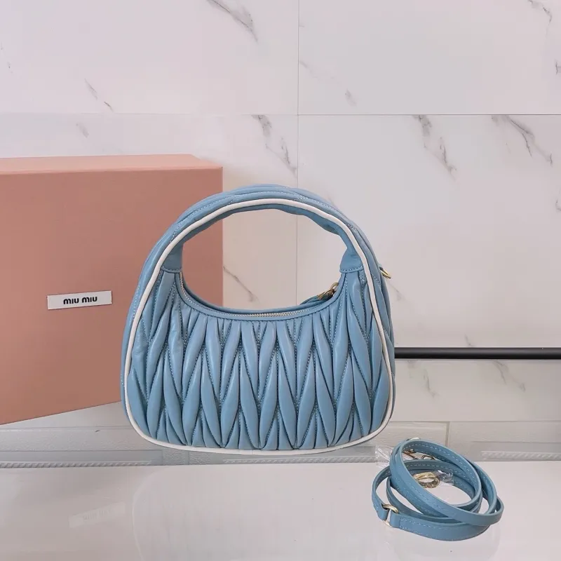 Alternative view of Miu Miu Light Blue Top Handle Hobo Bag