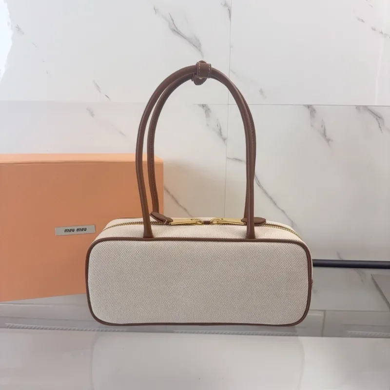 Alternative view of Miu Miu Beige Brown Top Handle Bag 482