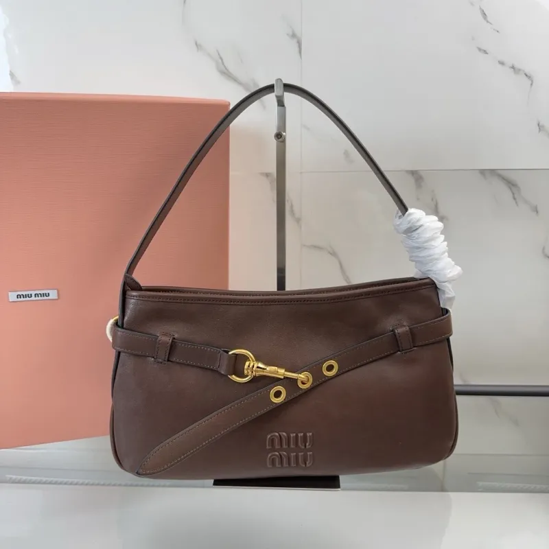 Miu Miu Brown Leather Shoulder Bag