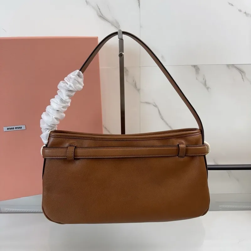 Alternative view of Miu Miu Brown Leather Top Handle Bag 484