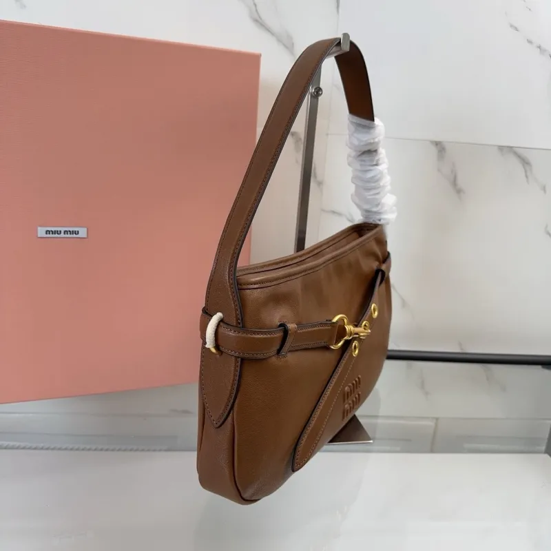 Miu Miu Brown Leather Top Handle Bag 484 - Image 3