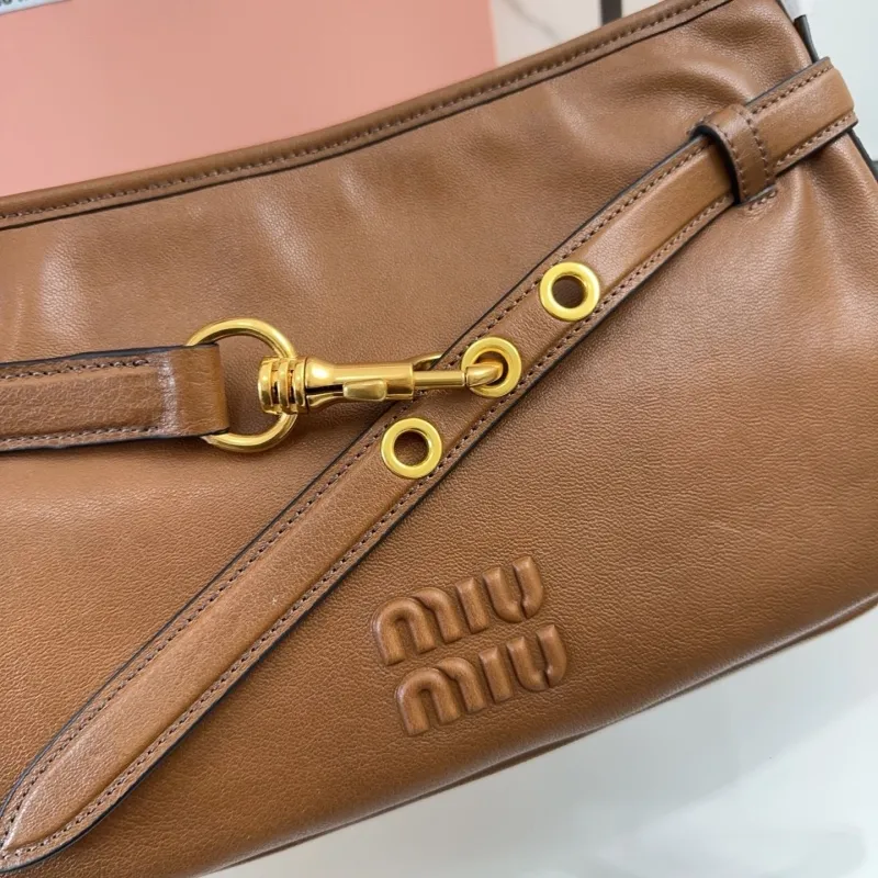 Miu Miu Brown Leather Top Handle Bag 484 - Image 4