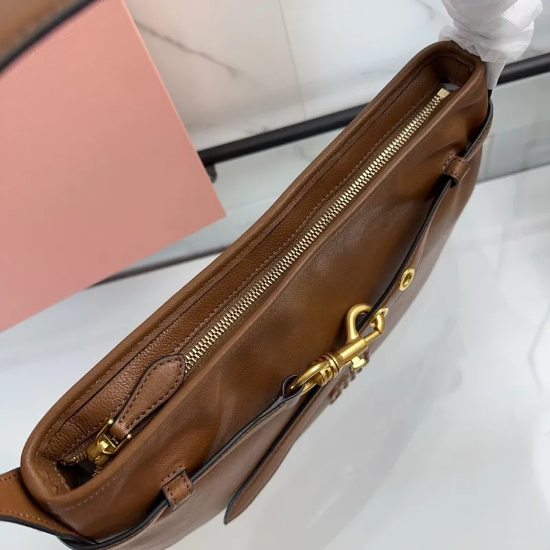 Miu Miu Brown Leather Top Handle Bag 484 - Image 5