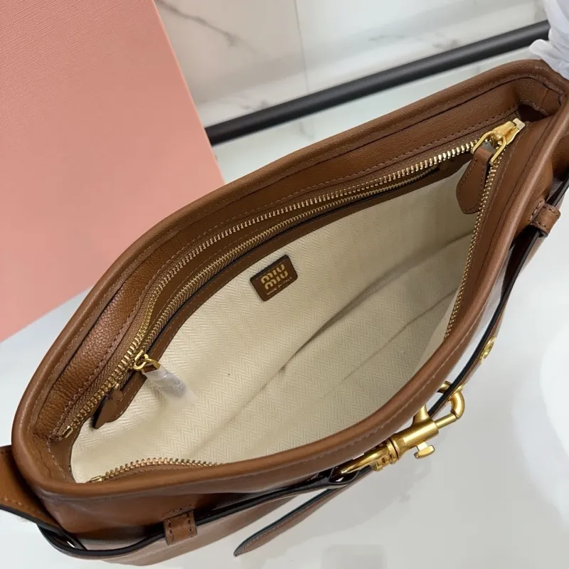 Miu Miu Brown Leather Top Handle Bag 484 - Image 8