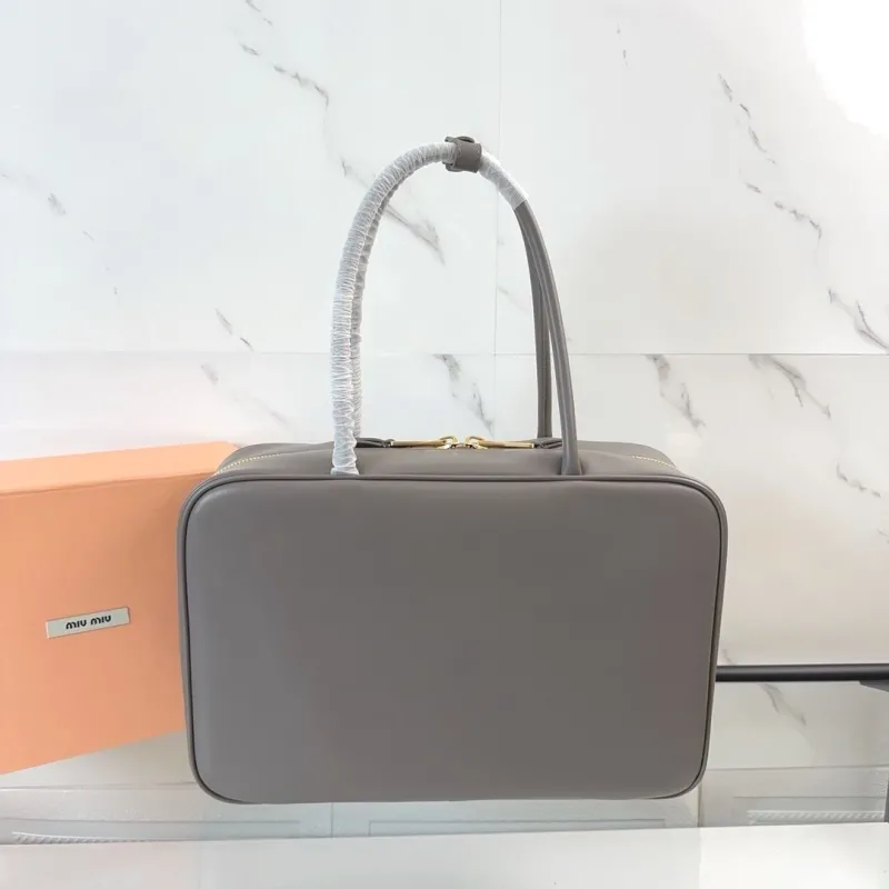 Alternative view of Miu Miu Gray Top Handle Leather Bag