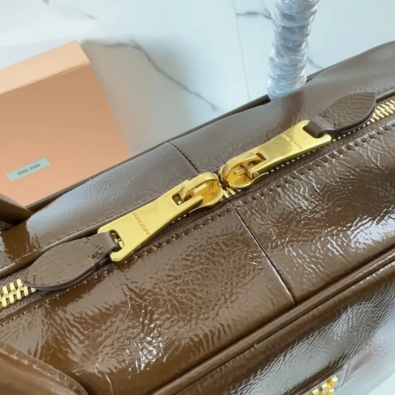 Miu Miu Brown Leather Top Handle Bag - Image 5
