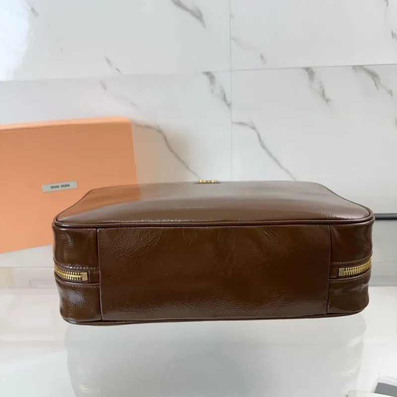 Miu Miu Brown Leather Top Handle Bag - Image 7