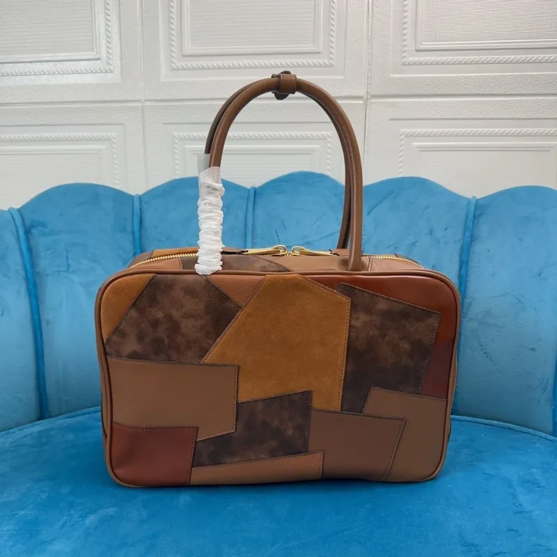 Alternative view of Miu Miu Patchwork Brown Top Handle Bag 492