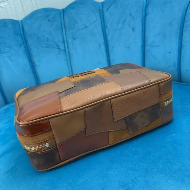 Miu Miu Patchwork Brown Top Handle Bag 492 - Image 5