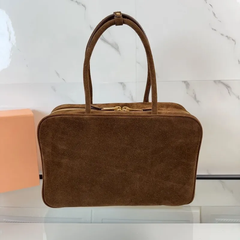 Alternative view of Miu Miu Brown Suede Top Handle Bag 496