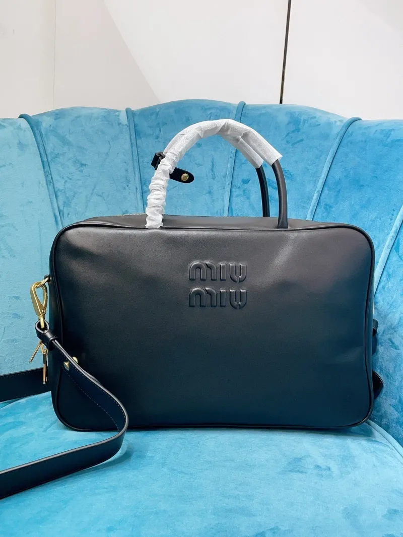 Miu Miu Black Leather Top Handle Bag