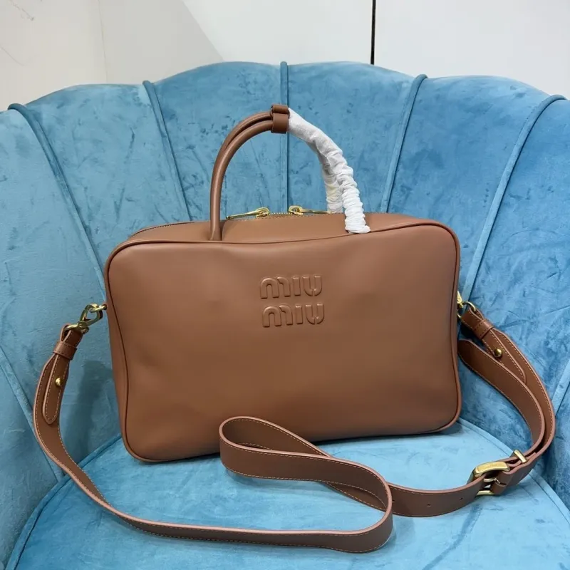 MIU MIU Brown Leather Top Handle Shoulder Bag
