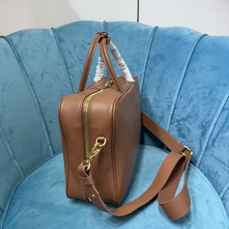 MIU MIU Brown Leather Top Handle Shoulder Bag - Image 3
