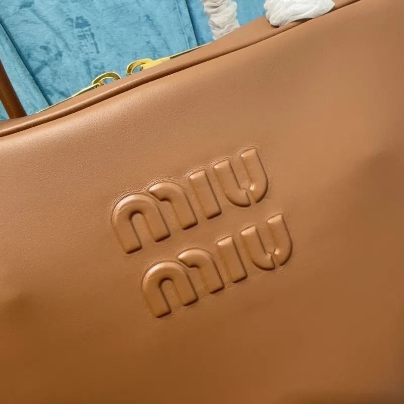 MIU MIU Brown Leather Top Handle Shoulder Bag - Image 4