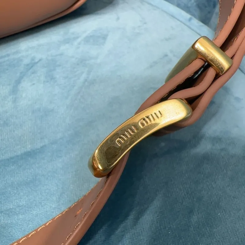 MIU MIU Brown Leather Top Handle Shoulder Bag - Image 5