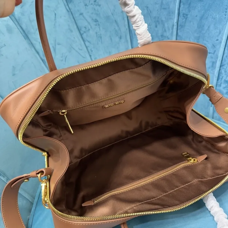 MIU MIU Brown Leather Top Handle Shoulder Bag - Image 7