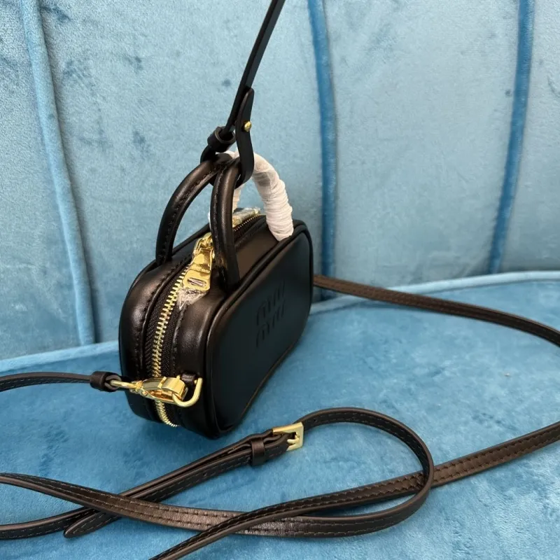 MIU MIU Black Mini Top Handle Crossbody Bag 500 - Image 3