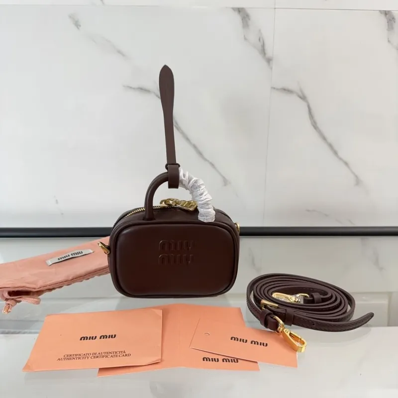 MIU MIU Dark Brown Top Handle Bag 502