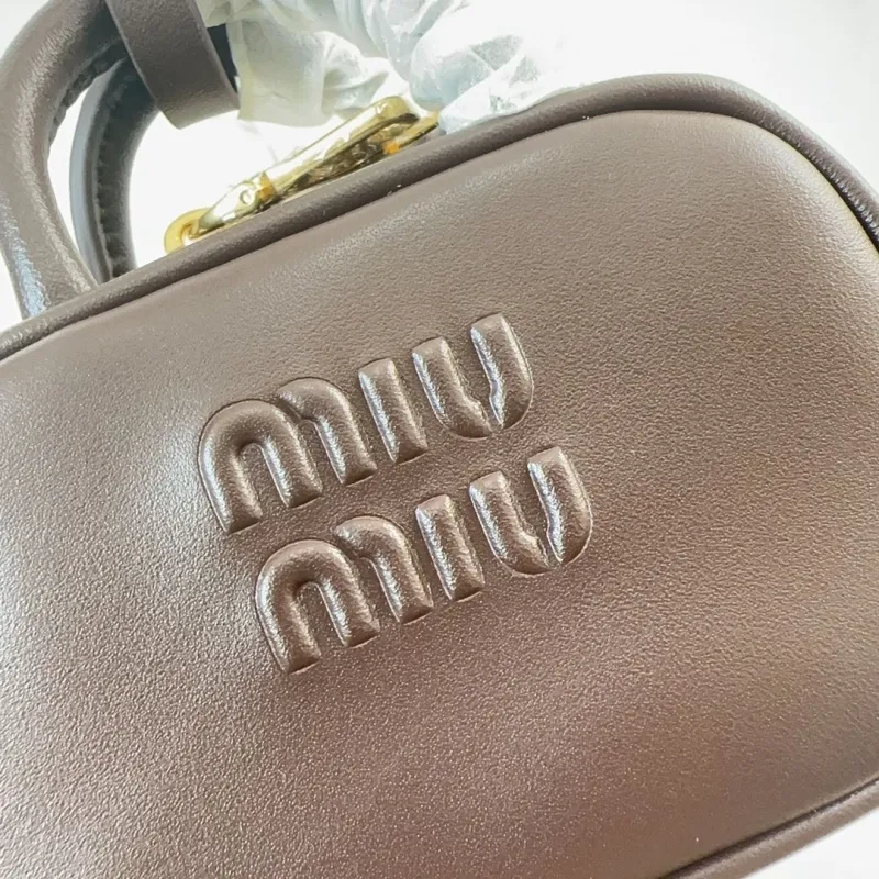 MIU MIU Dark Brown Top Handle Bag 502 - Image 4