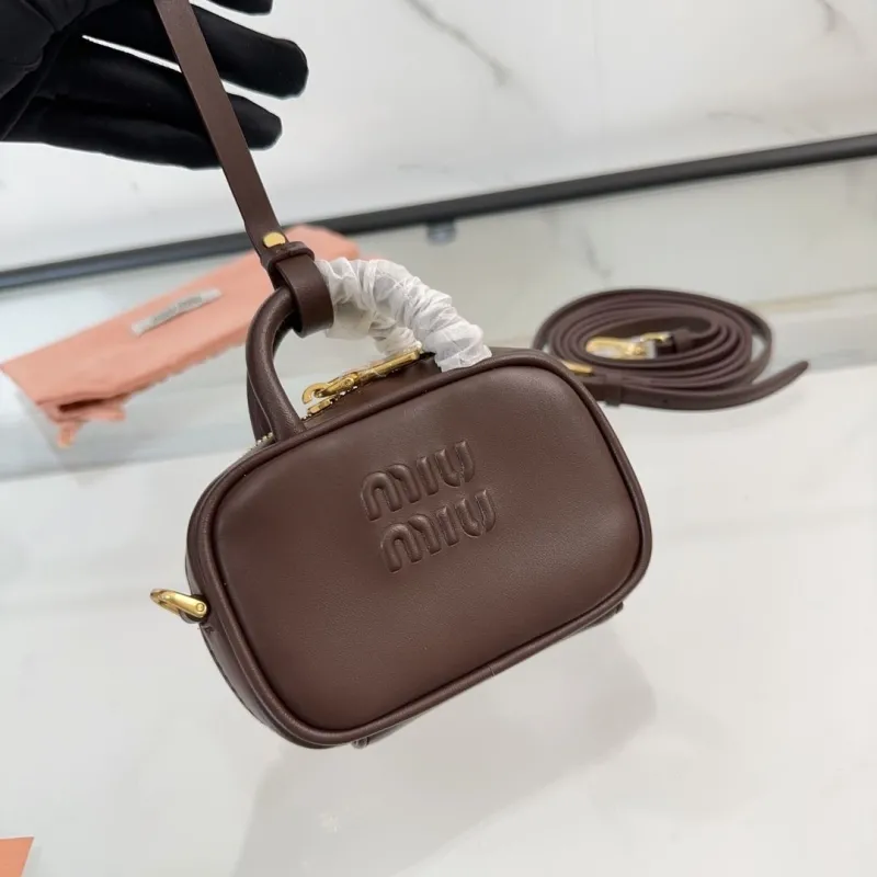 MIU MIU Dark Brown Top Handle Bag 502 - Image 6