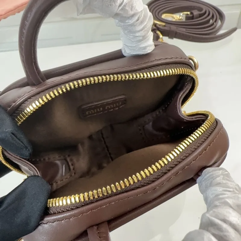 MIU MIU Dark Brown Top Handle Bag 502 - Image 8