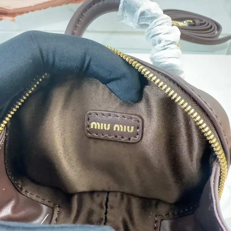 MIU MIU Dark Brown Top Handle Bag 502 - Image 9