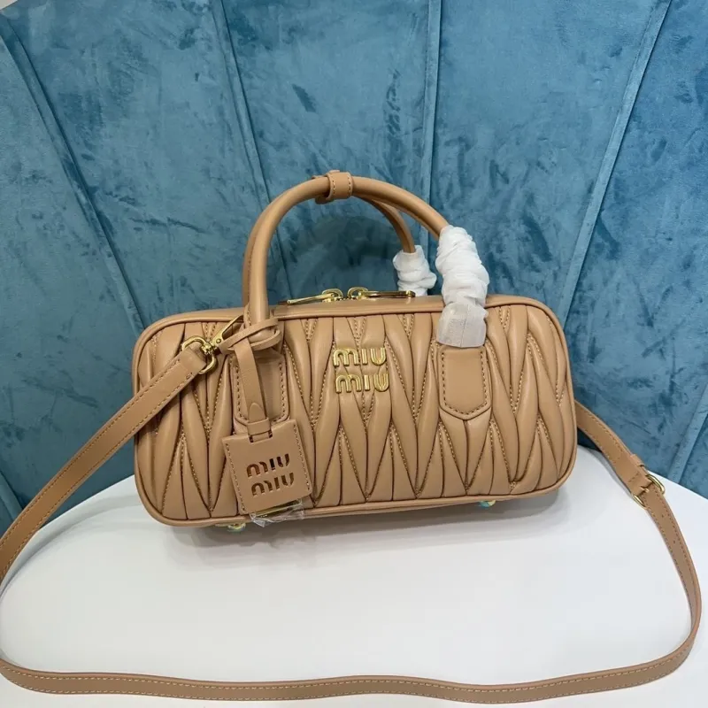 MIU MIU Beige Matelasse Top Handle Bag 507