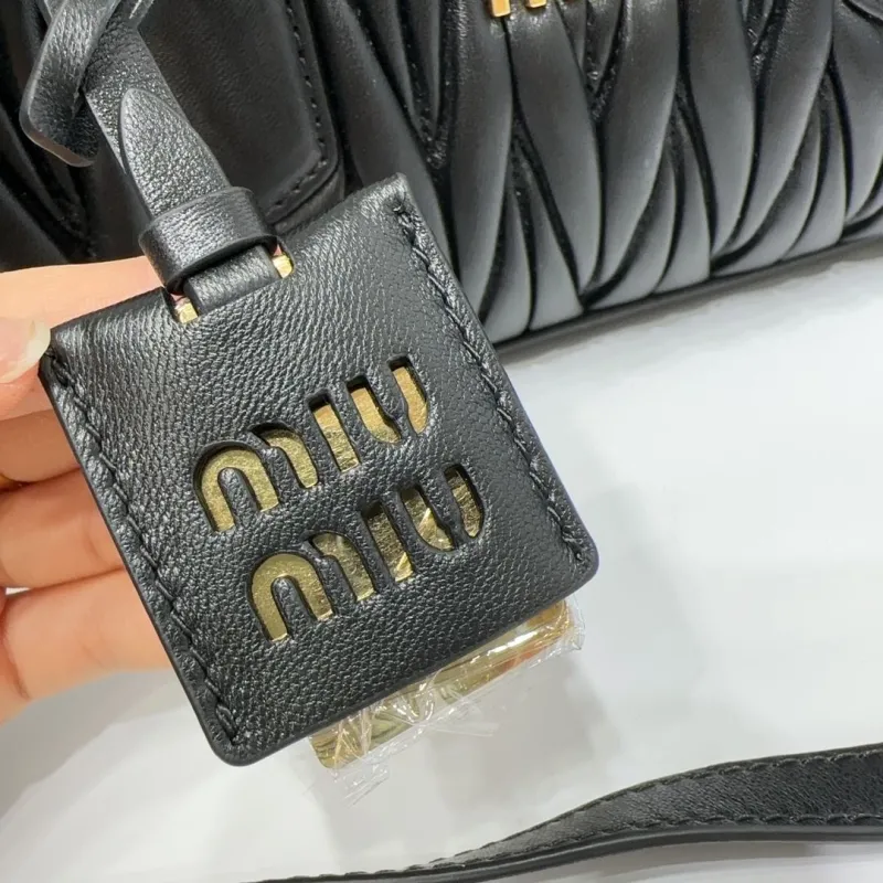Miu Miu Black Matelasse Top Handle Crossbody Bag 510 - Image 6