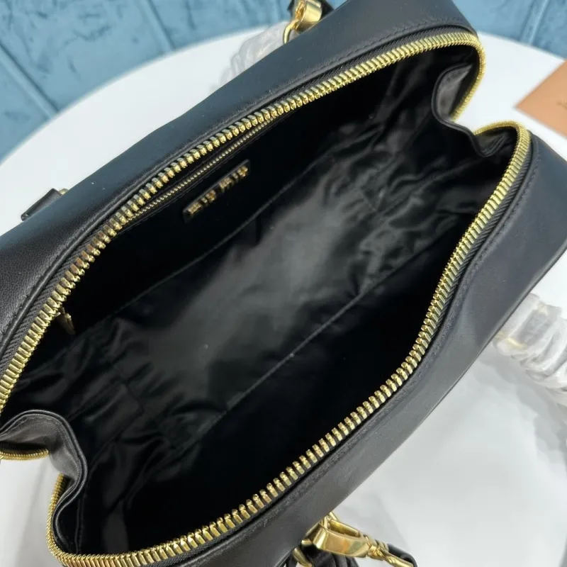 Miu Miu Black Matelasse Top Handle Crossbody Bag 510 - Image 8