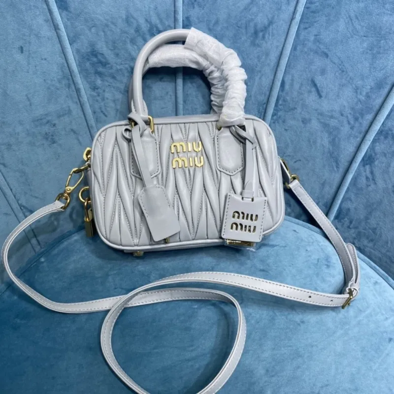 MIU MIU Light Gray Top Handle Crossbody Bag 512
