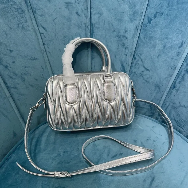 Alternative view of Miu Miu Silver Matelassé Top Handle Crossbody Bag