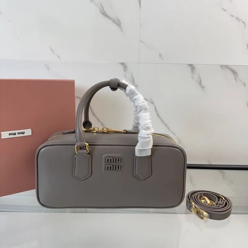 MIU MIU Gray Top Handle Bag 518