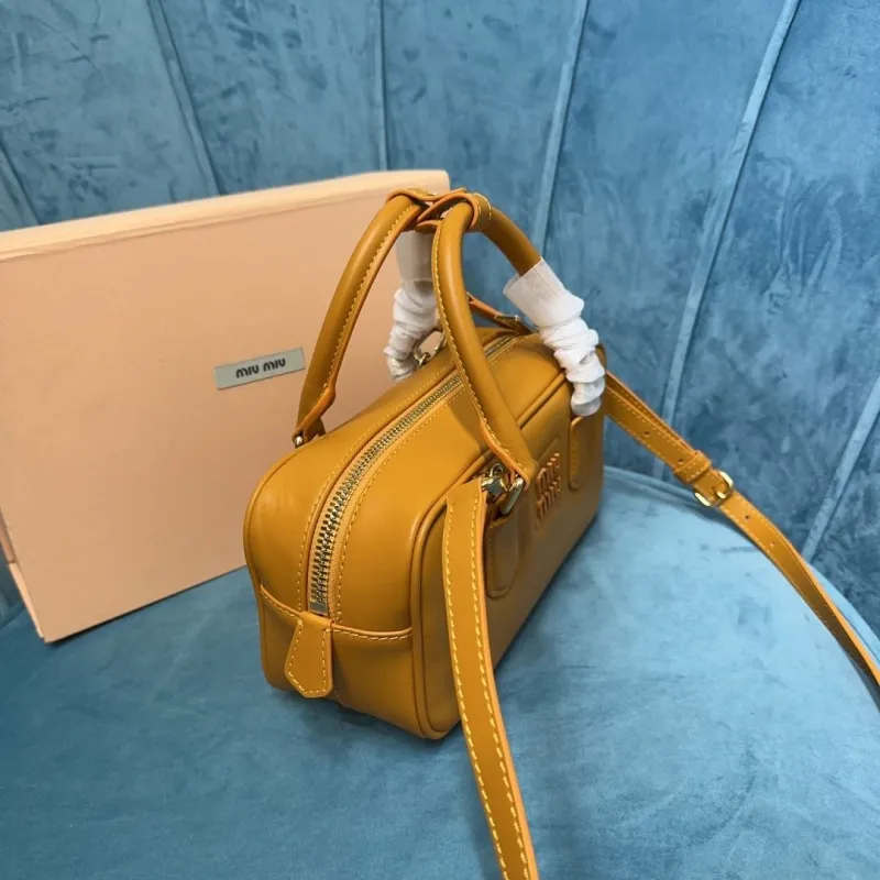 Miu Miu Yellow Top Handle Crossbody Bag 522 - Image 3