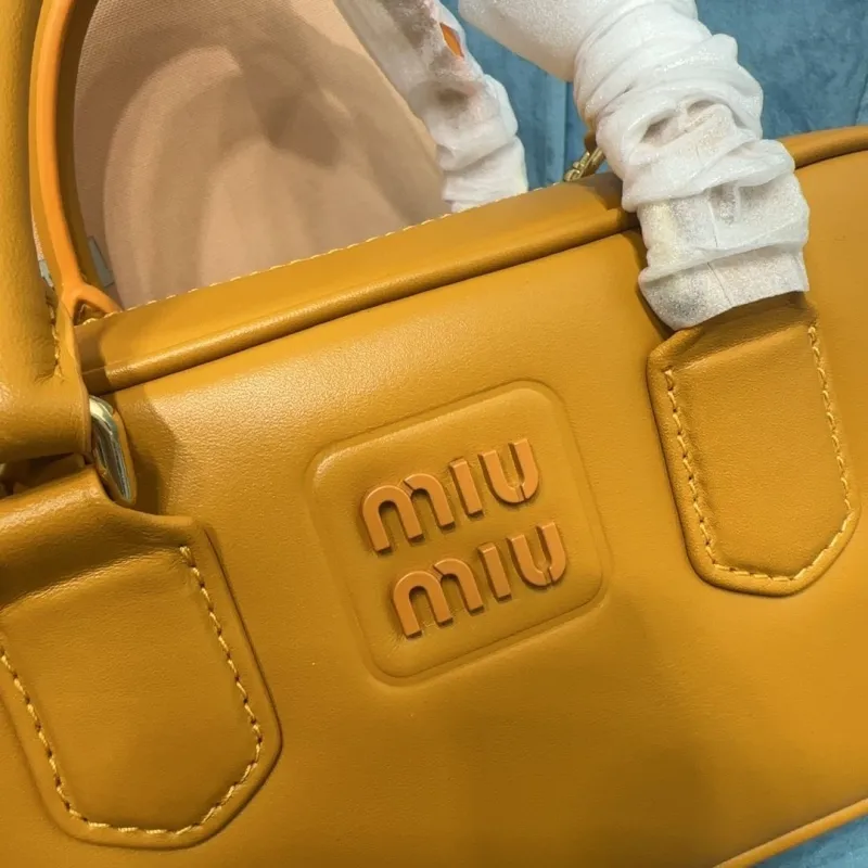 Miu Miu Yellow Top Handle Crossbody Bag 522 - Image 4