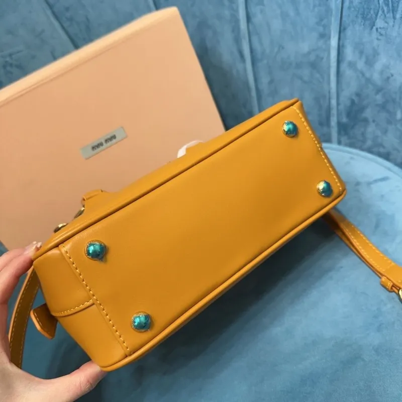 Miu Miu Yellow Top Handle Crossbody Bag 522 - Image 5